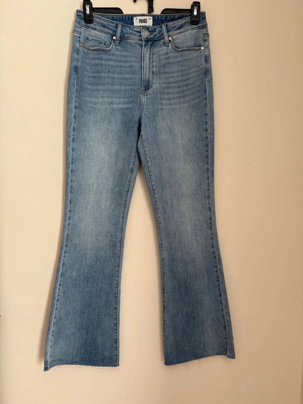 PAIGE High Rise Laurel Canyon Raw Hem Bootcut Jeans Size 30 Marienne NWT - Picture 4 of 10
